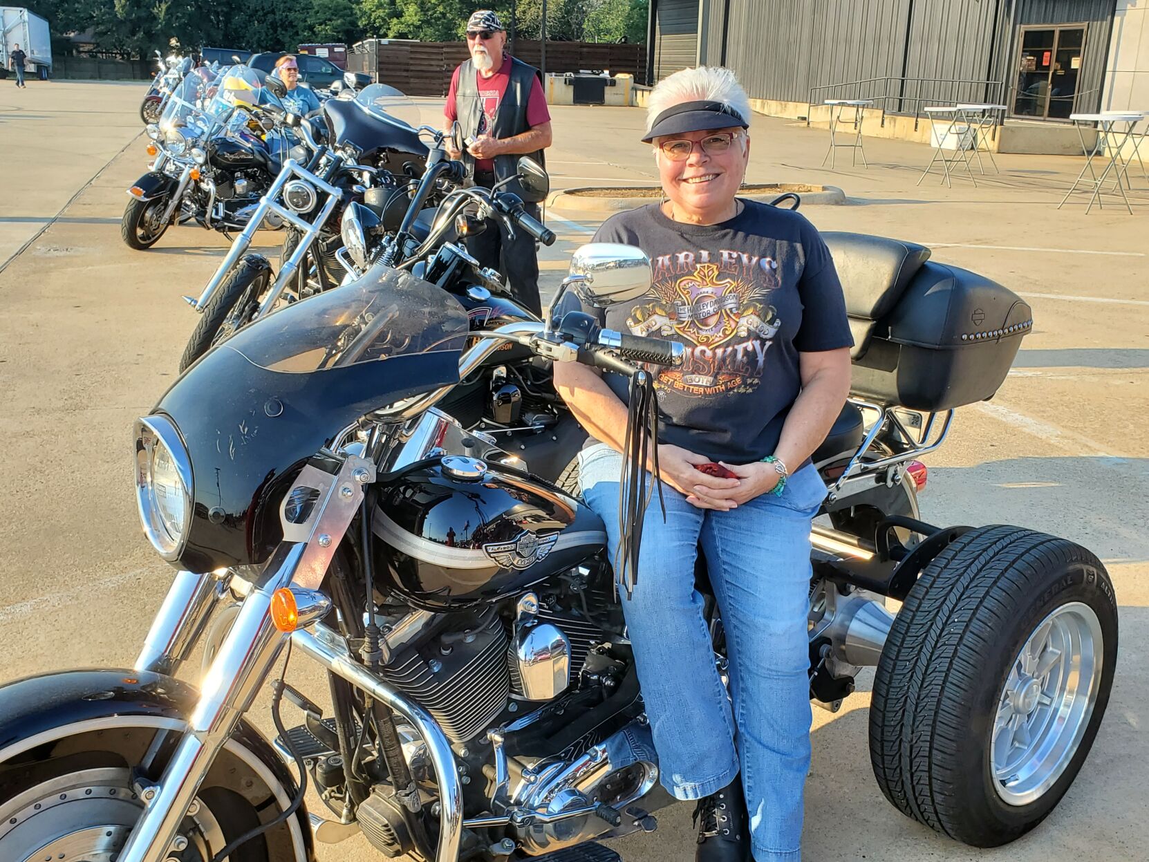Becky Macon with motocycle